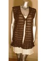 Brown Lacey Sleeveless Jacket