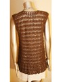 Brown Lacey Sleeveless Jacket