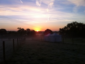 marquees in sunrise